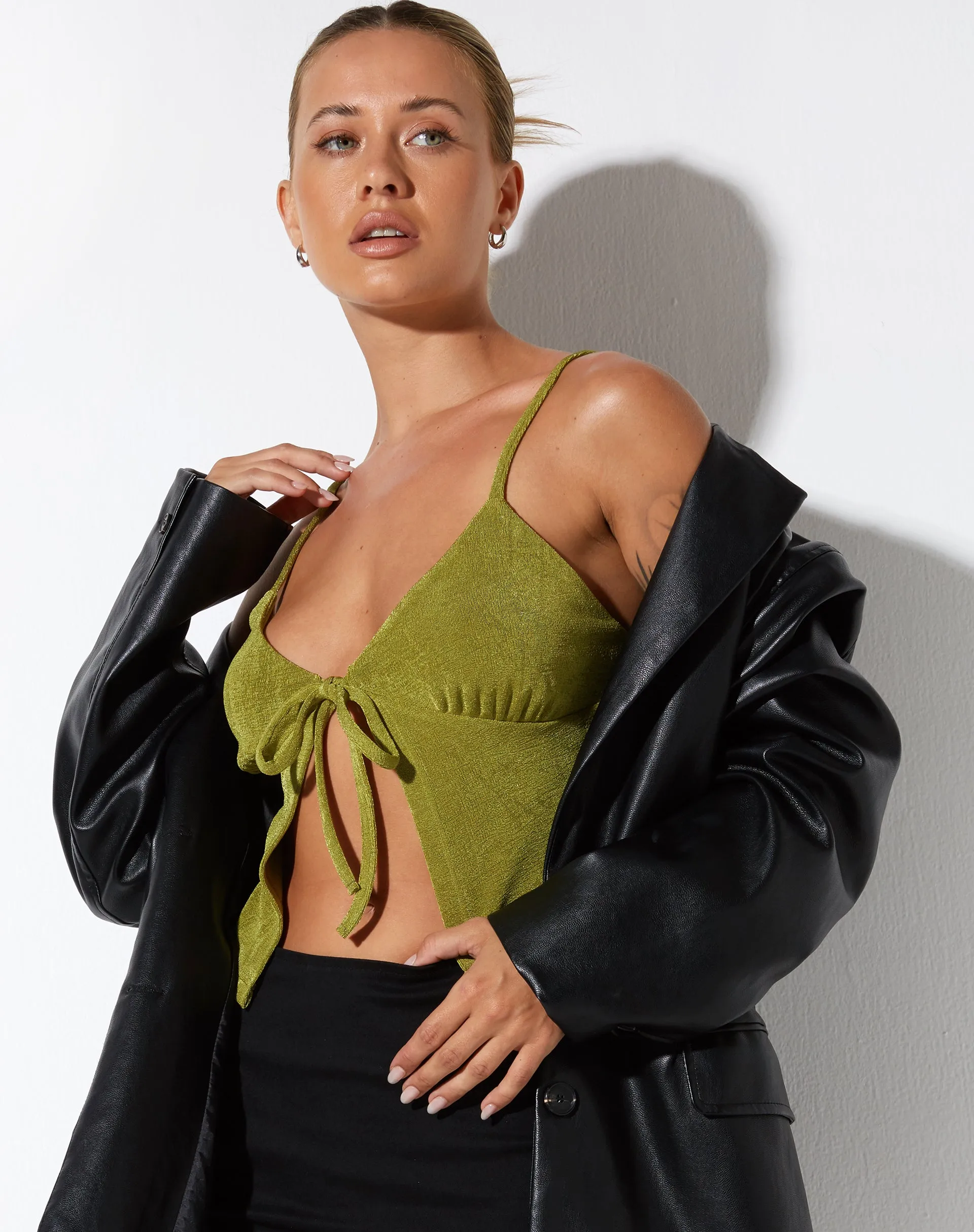 Rumak Top in Crepe Lime sold by Motel Rocks product image thumbnail 2