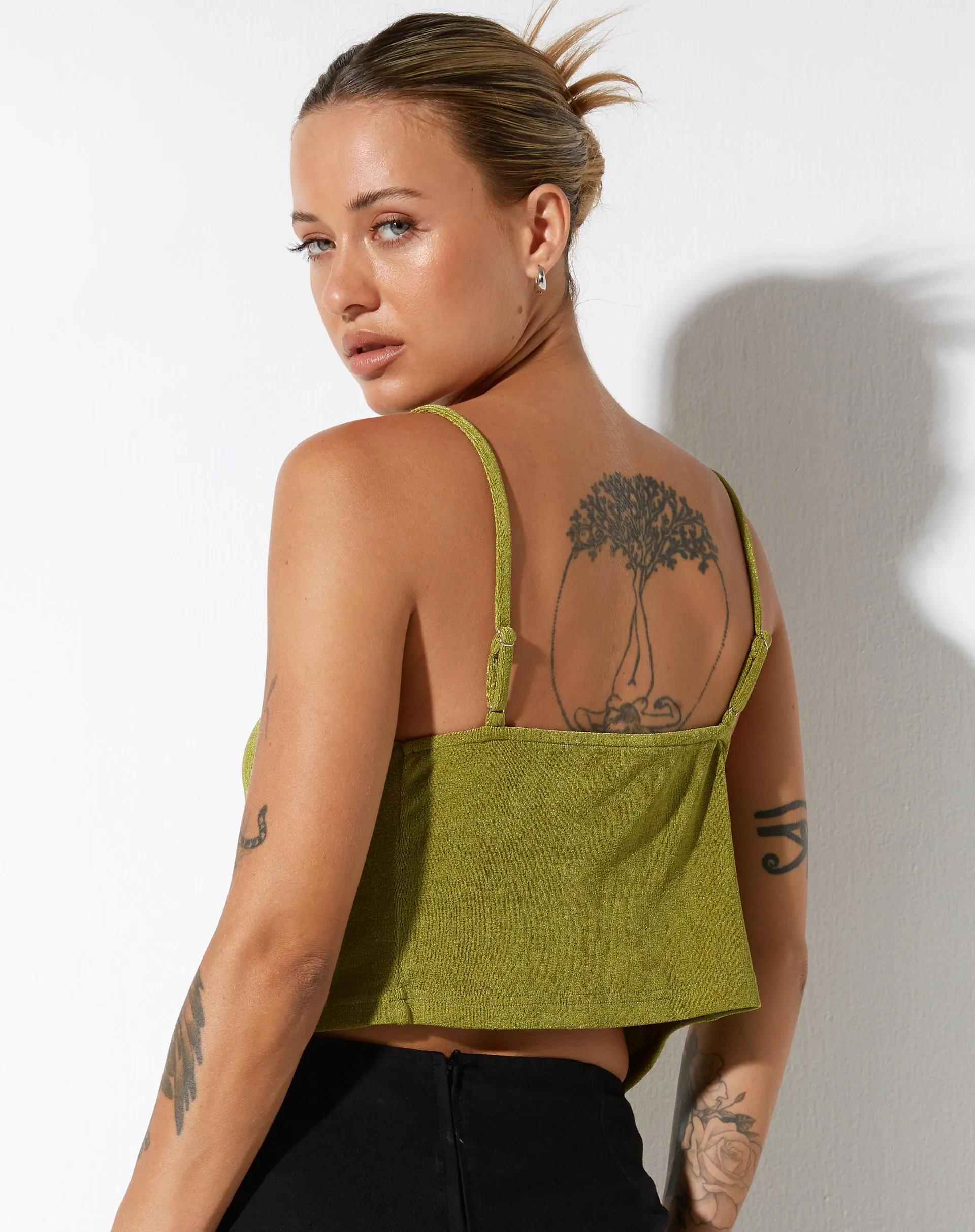 Rumak Top in Crepe Lime sold by Motel Rocks product image thumbnail 3