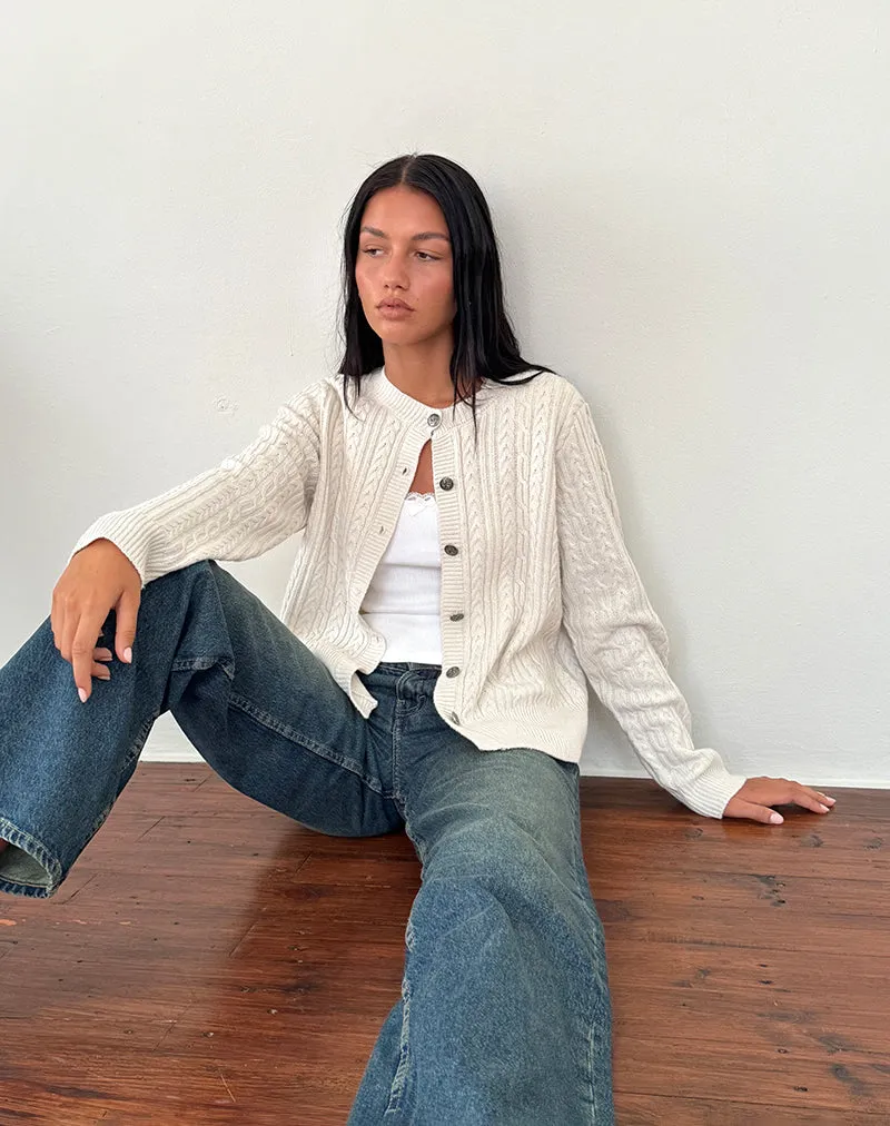 Bavana Cardigan in Ivory sold by Motel Rocks product image thumbnail 2