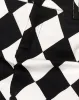 Micro Broomy Mini Skirt in Harlequin Black and White sold by Motel Rocks