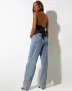 Keiza Crop Top in Satin Black sold by Motel Rocks
