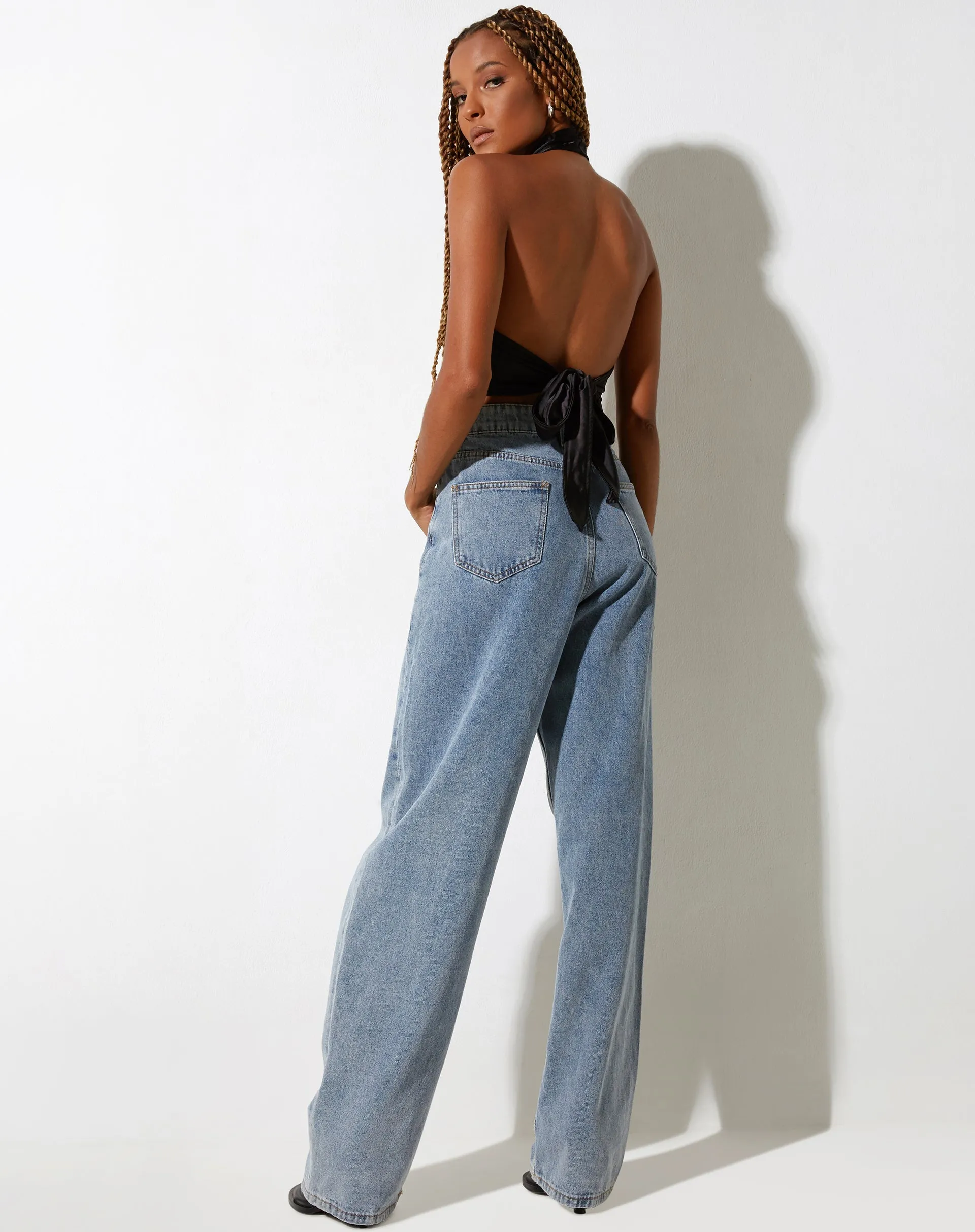 Keiza Crop Top in Satin Black sold by Motel Rocks product image thumbnail 5