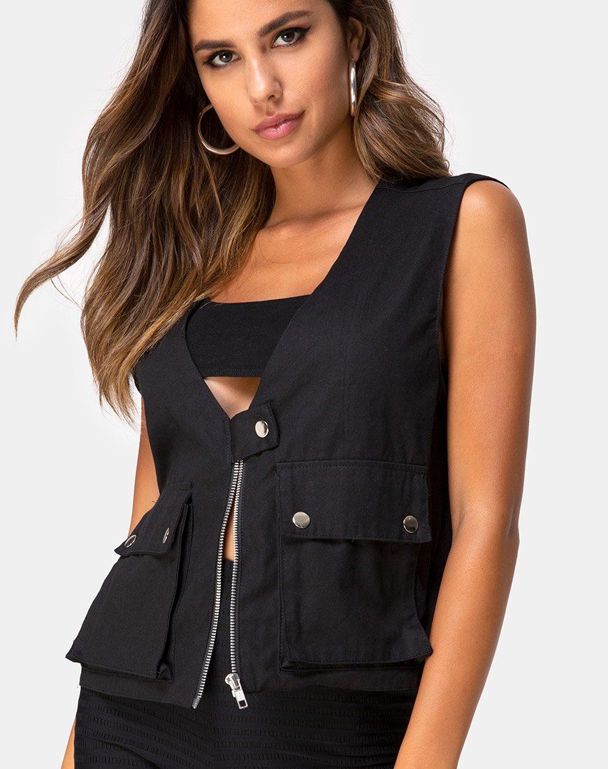 Vest Top Black sold by Motel Rocks