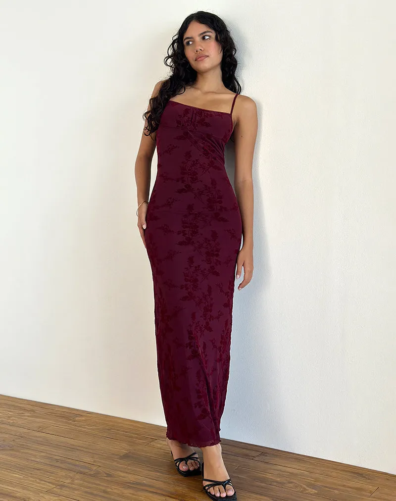 Darsih Maxi Dress in Botanical Flower Maroon sold by Motel Rocks product image thumbnail 3