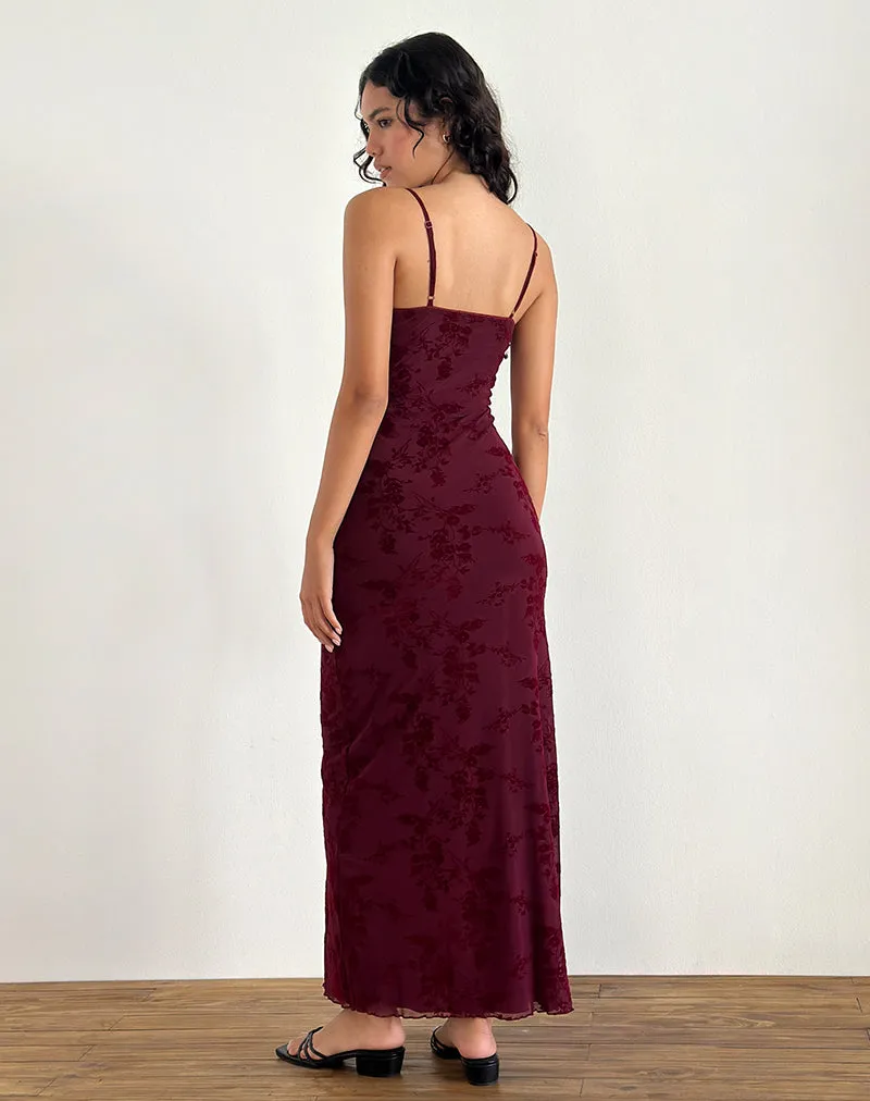 Darsih Maxi Dress in Botanical Flower Maroon sold by Motel Rocks product image thumbnail 4