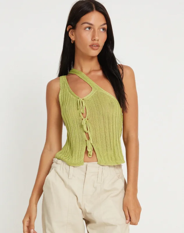 Tapa Cutout Top in Lime sold by Motel Rocks