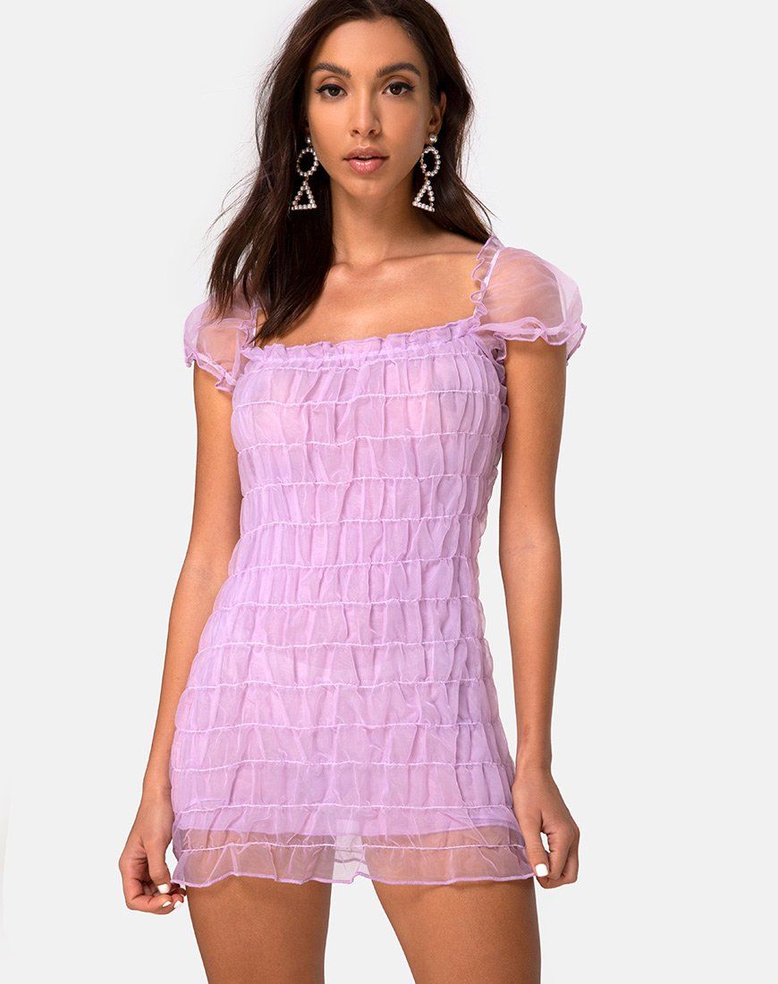 Lenira Mini Dress in Lilac sold by Motel Rocks