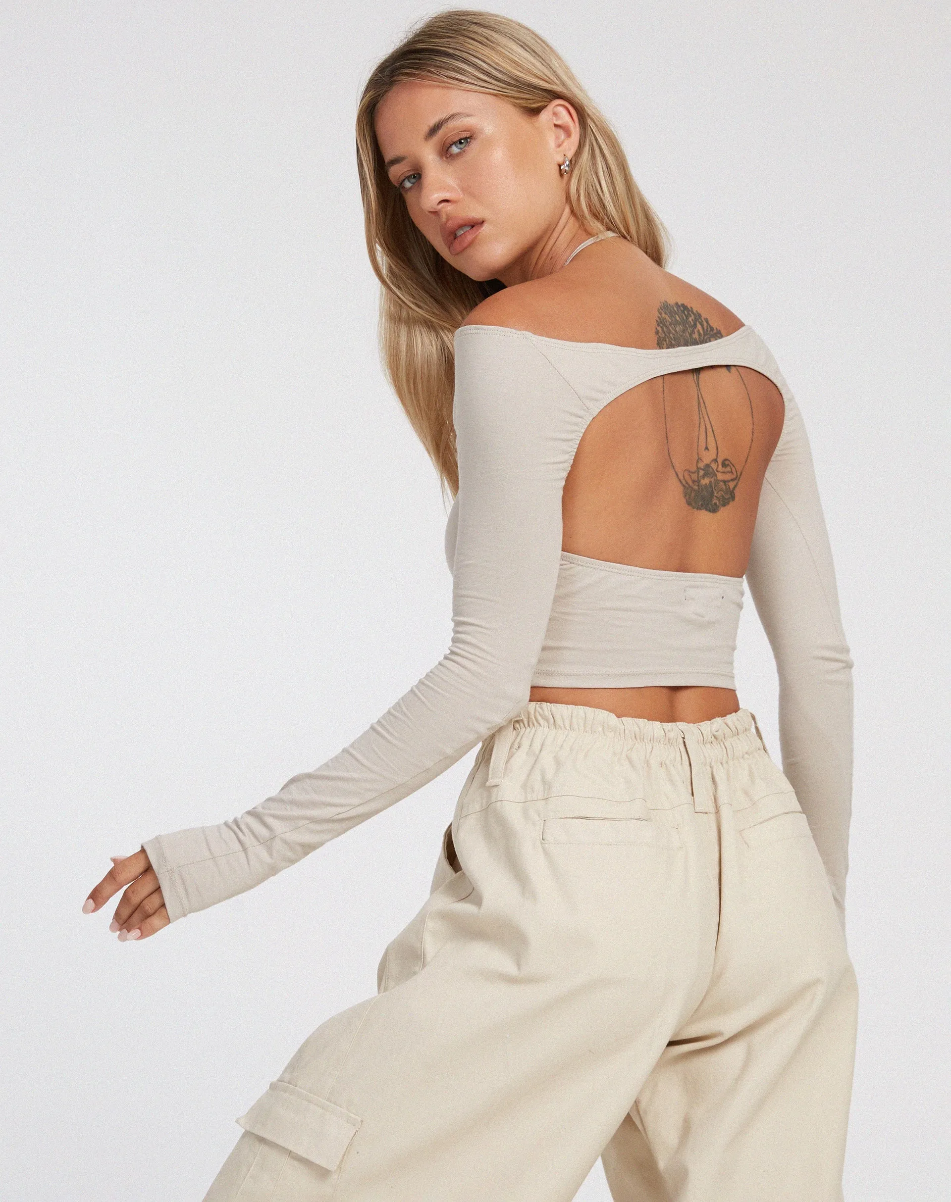 Brandy Long Sleeve Top in Coconut Milk sold by Motel Rocks product image thumbnail 2
