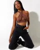 Silta Crop Top in Deep Mahagony sold by Motel Rocks