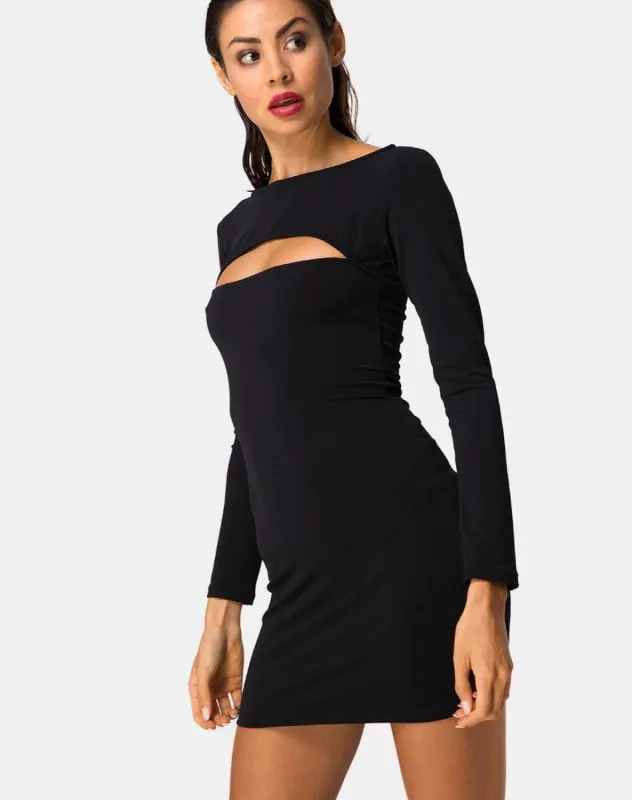 Shimiye Dress in Black sold by Motel Rocks