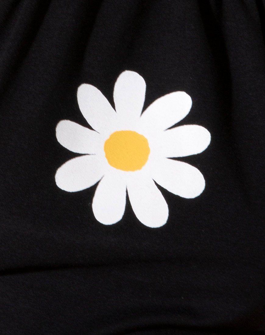 Lean Crop Top in Black Daisy Placement sold by Motel Rocks product image thumbnail 5
