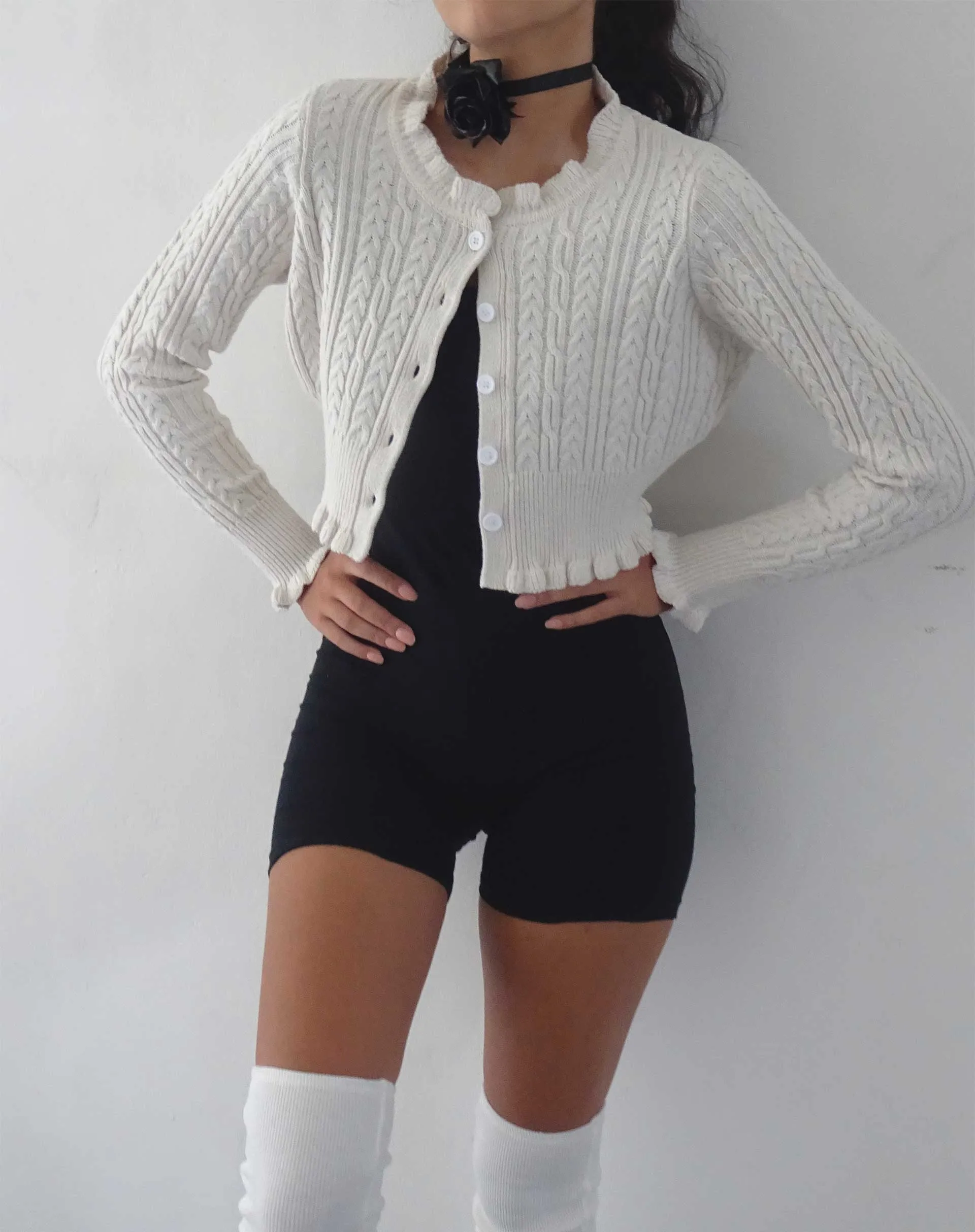 Yasona Button Up Cardigan in Ivory sold by Motel Rocks product image thumbnail 2