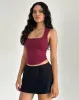 Jinisa Corset Top in Burgundy sold by Motel Rocks