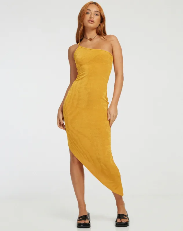 Kiyomi Midi Dress in Mango sold by Motel Rocks