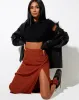 Saika Midi Skirt in Mini Croc Brown sold by Motel Rocks