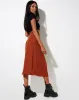 Saika Midi Skirt in Mini Croc Brown sold by Motel Rocks