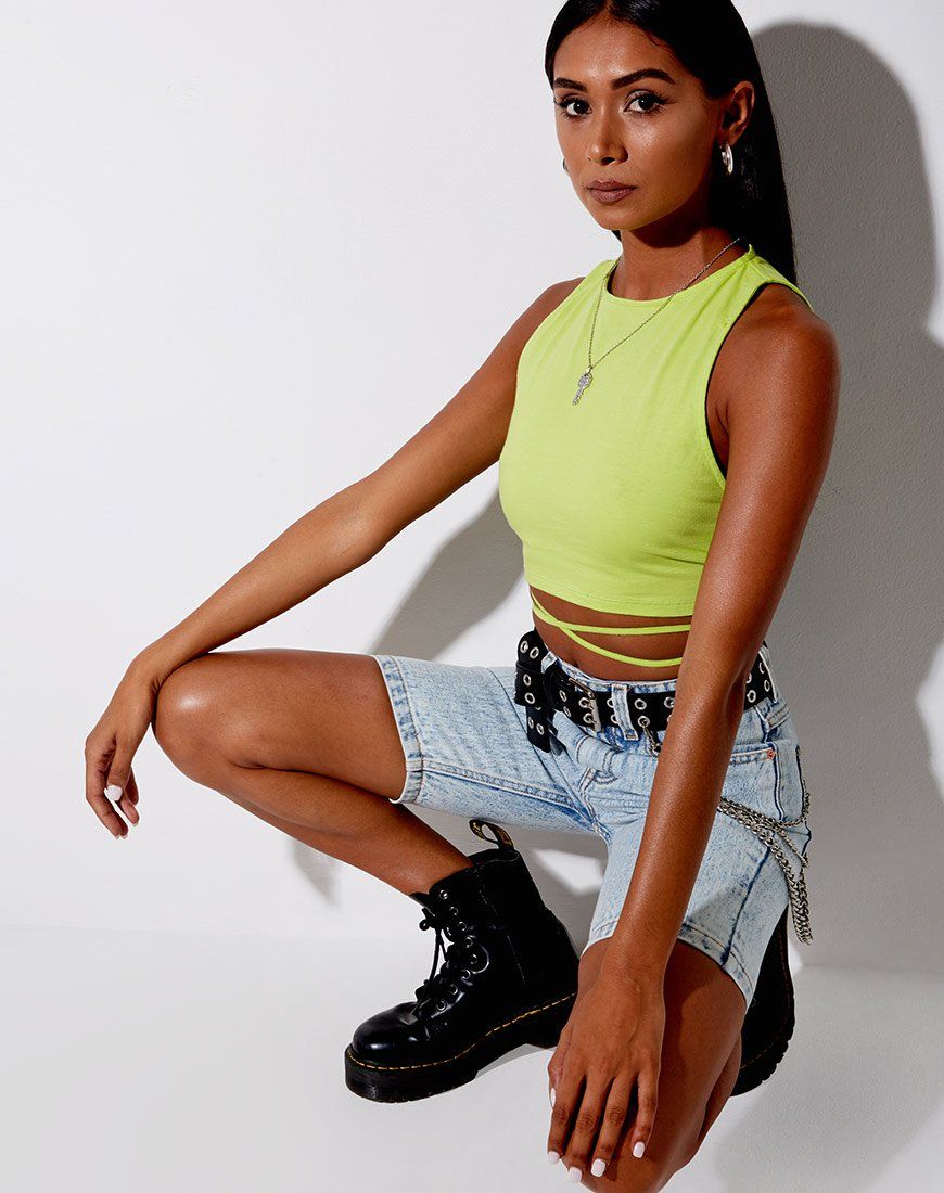 Tasve Crop Top in Lime sold by Motel Rocks product image thumbnail 4