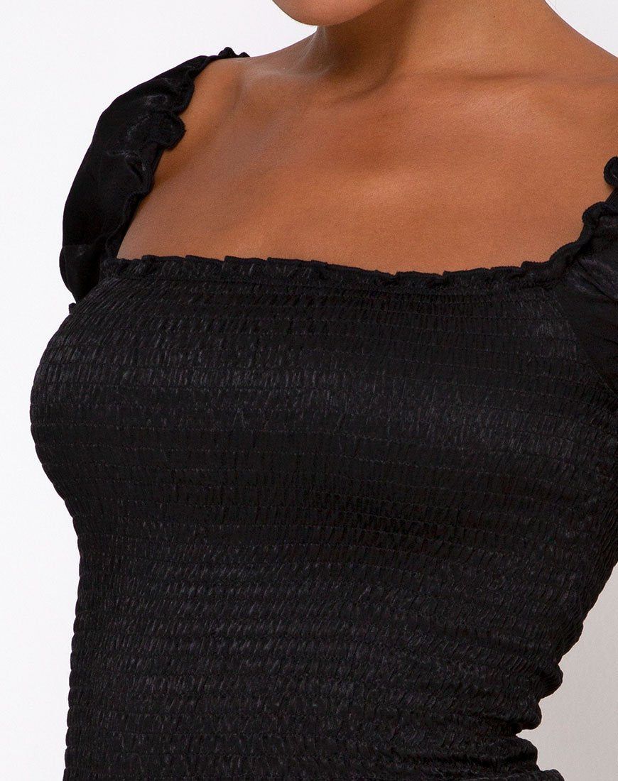 Milina Bodycon Dress in Satin Black sold by Motel Rocks product image thumbnail 5