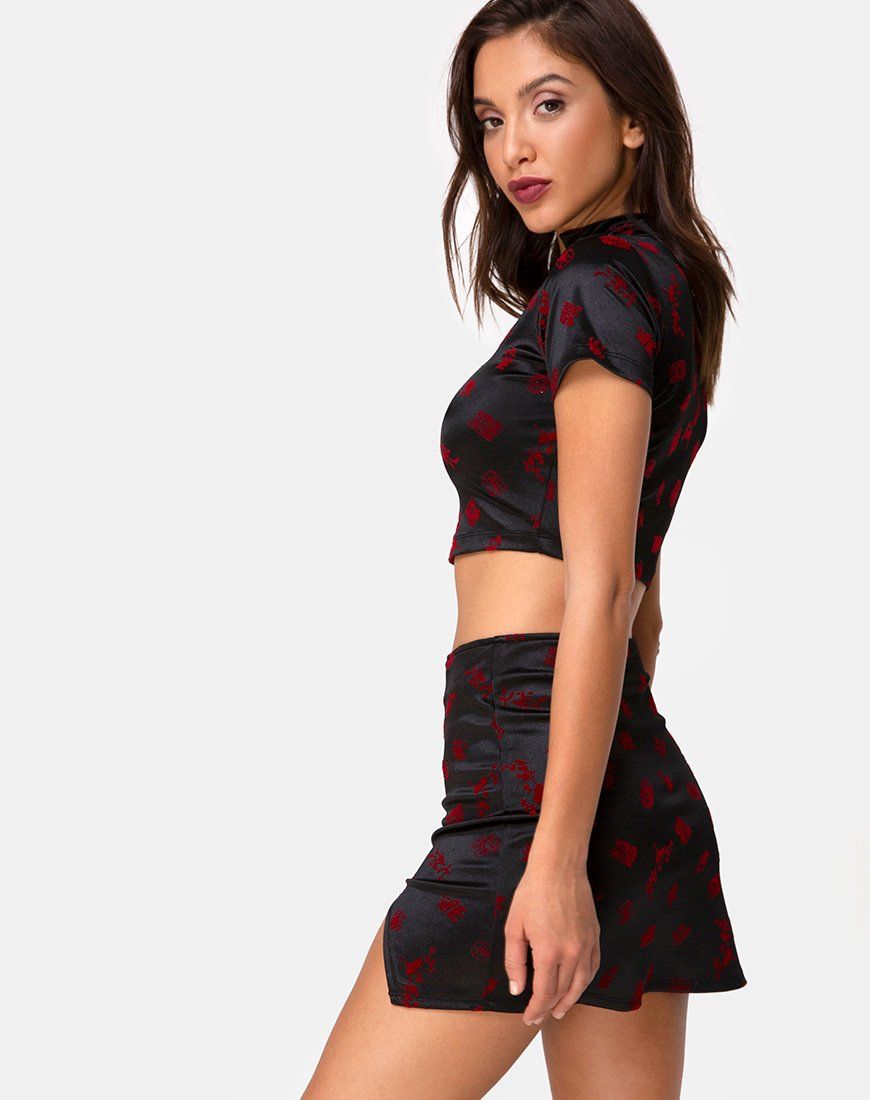 Wren Skirt in Japanese Blossom sold by Motel Rocks product image thumbnail 3