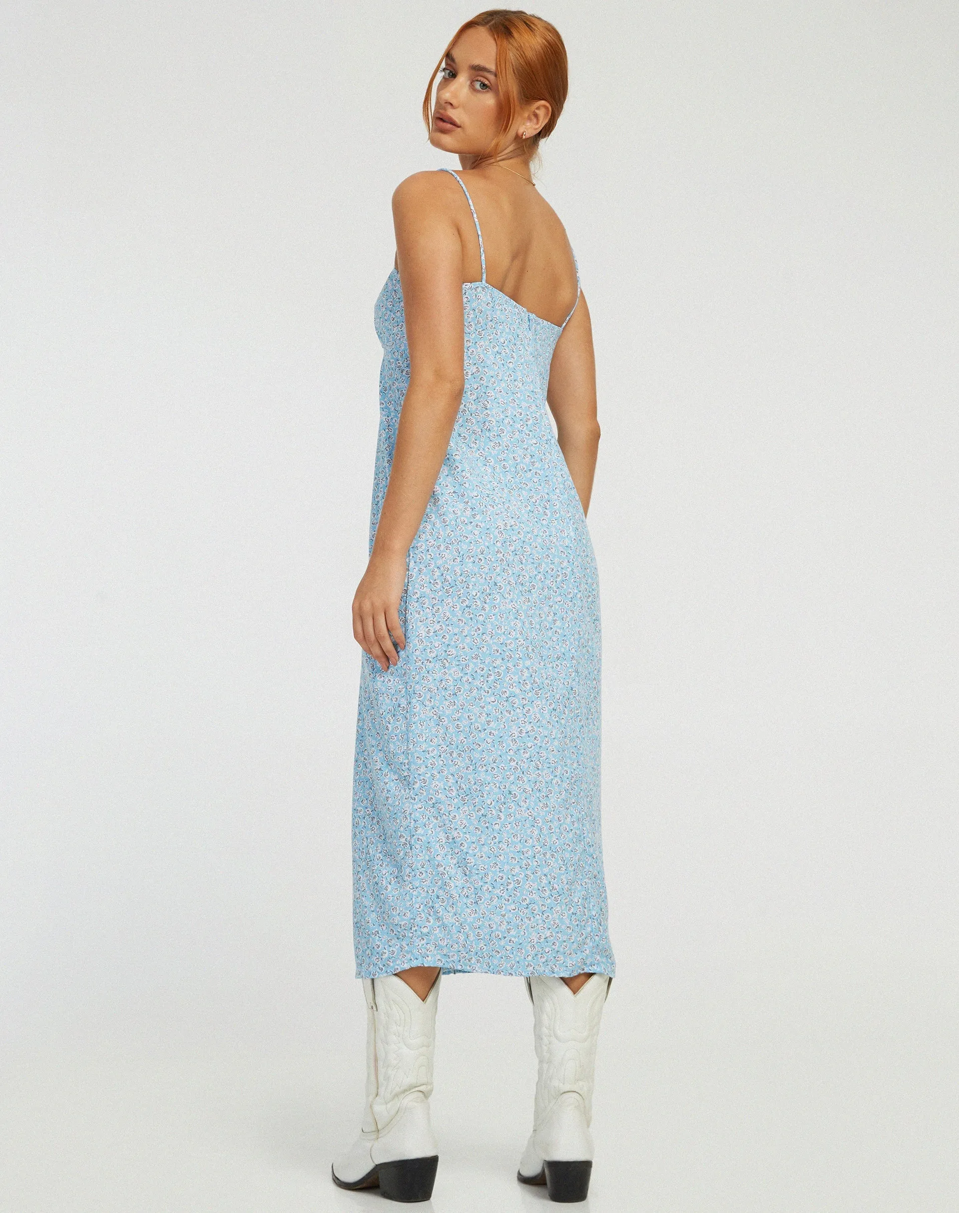 Cypress Midi Dress in Ditsy Rose Blue sold by Motel Rocks product image thumbnail 2
