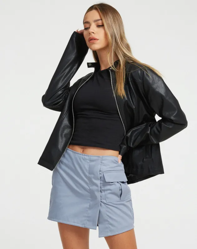 Rhory Mini Cargo Skirt in Light Grey sold by Motel Rocks