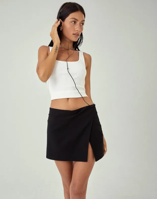MOTEL X JACQUIE Sarko Mini Skirt in Black sold by Motel Rocks
