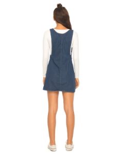 Litton Pinafore Dress in Denim Indigo sold by Motel Rocks