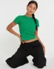 Surtie Crop Top in Bush Green sold by Motel Rocks
