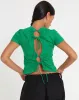 Surtie Crop Top in Bush Green sold by Motel Rocks