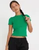 Surtie Crop Top in Bush Green sold by Motel Rocks