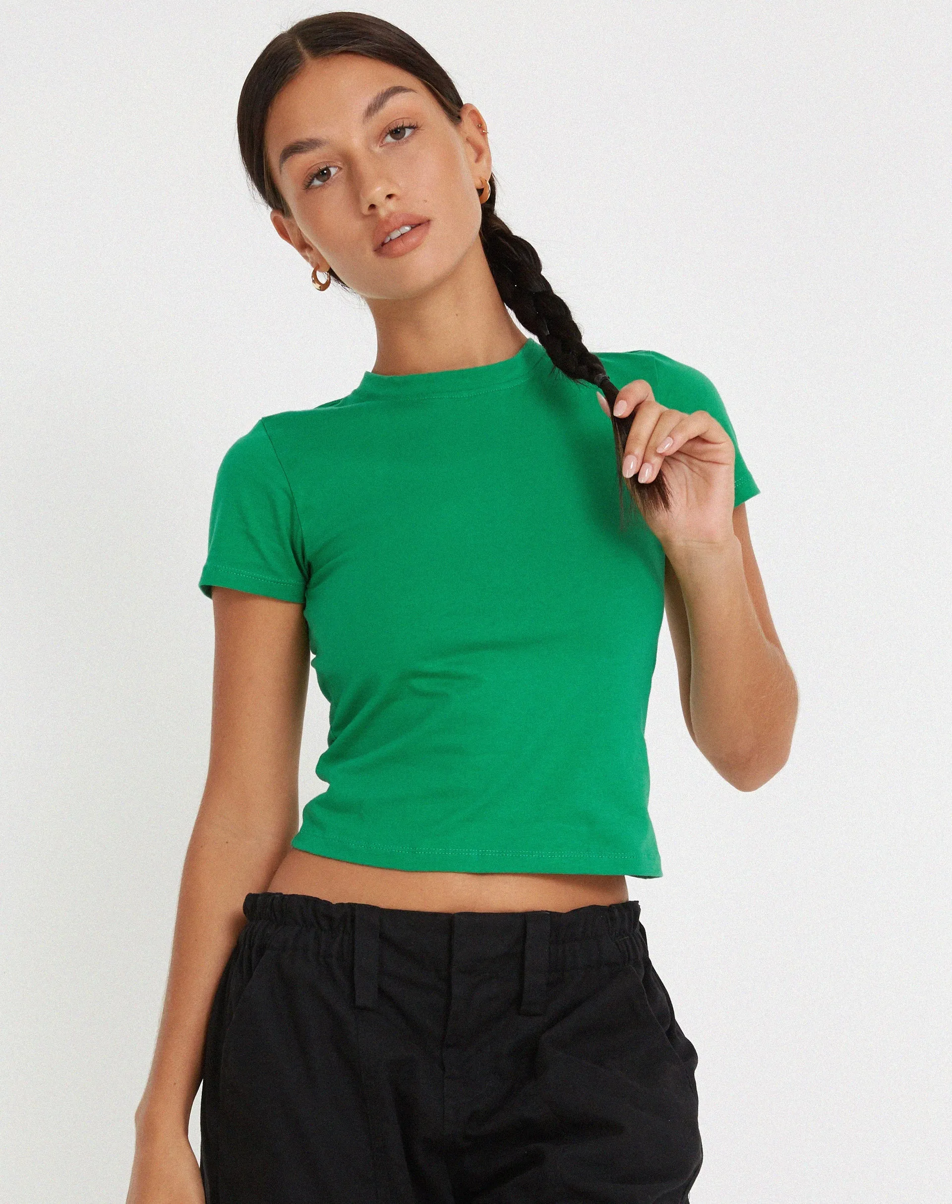 Surtie Crop Top in Bush Green sold by Motel Rocks product image thumbnail 2