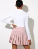 Cason Mini Pleat Skirt in Soft Pink sold by Motel Rocks