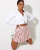 Cason Mini Pleat Skirt in Soft Pink sold by Motel Rocks