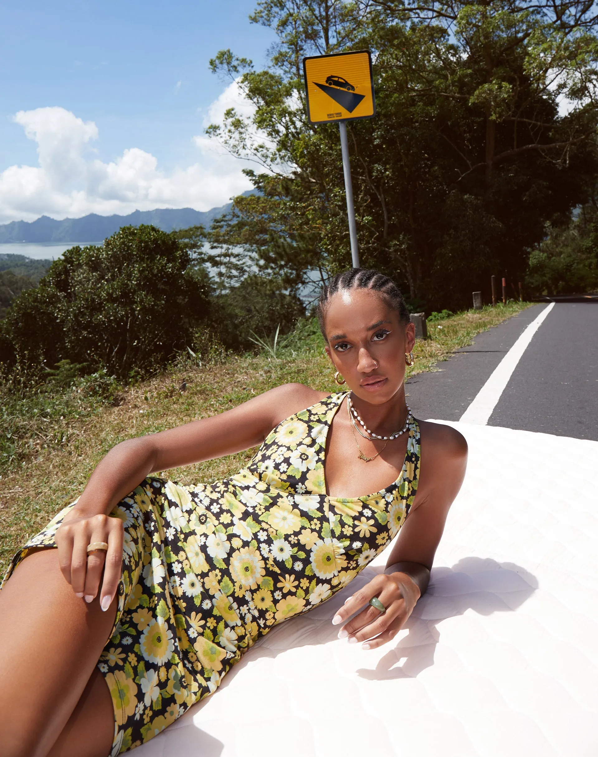 Yvette Mini Dress in Retro Floral sold by Motel Rocks