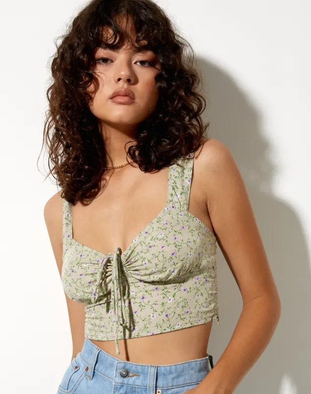 Ridis Vest Crop Top in Parma Violet sold by Motel Rocks