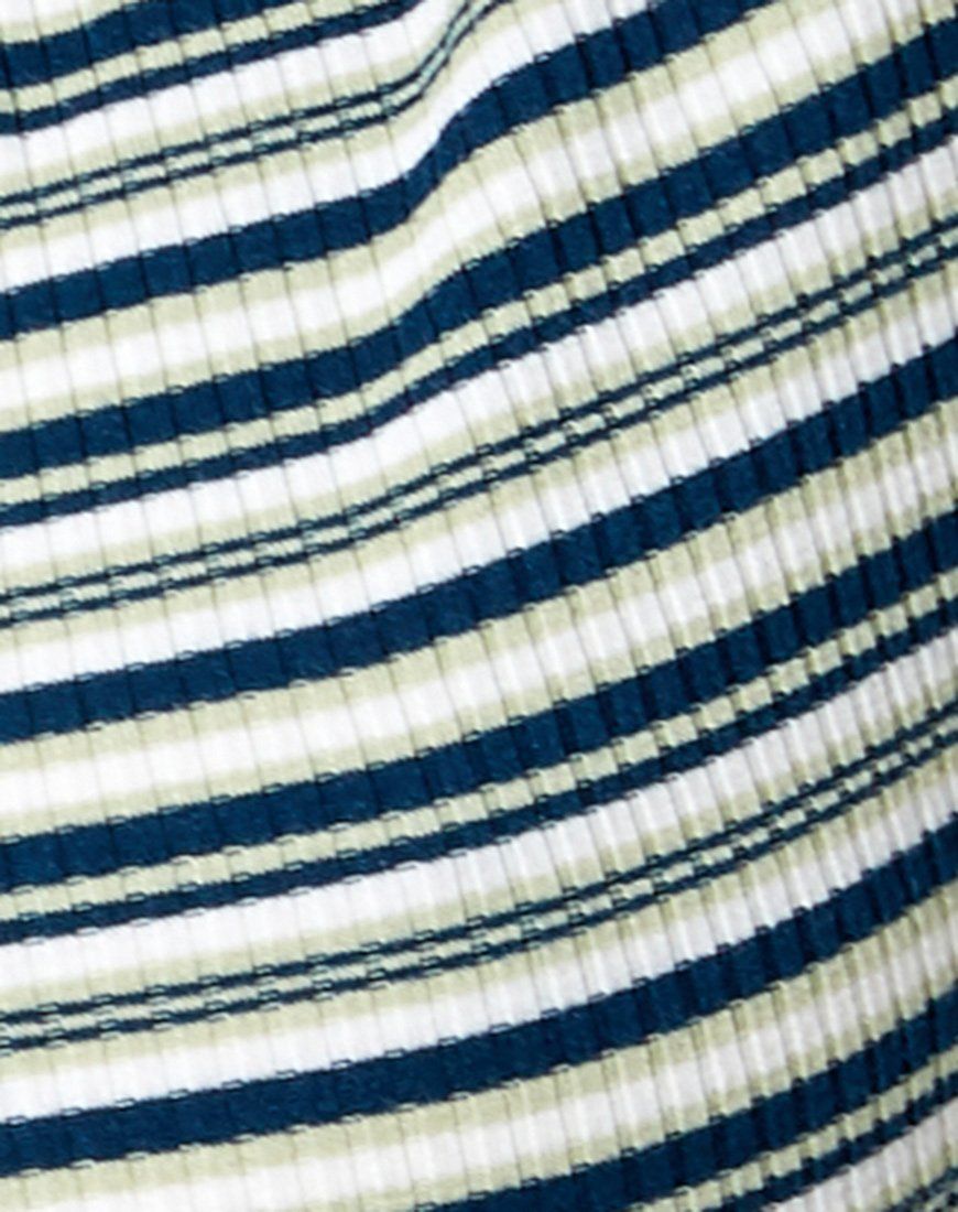 Luene Crop Top in Dark Green Light Green and White sold by Motel Rocks product image thumbnail 5