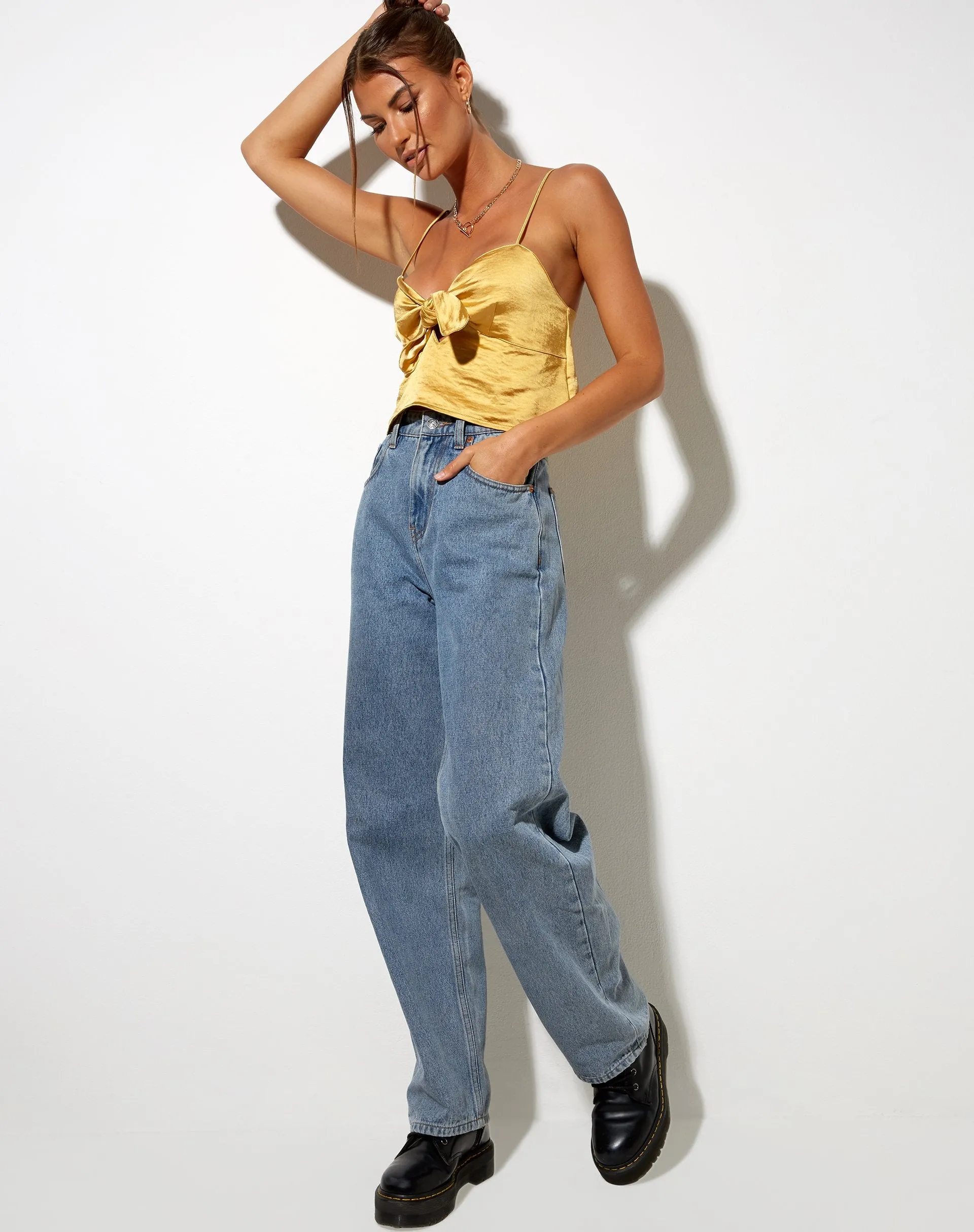 Roce Top in Satin Gold sold by Motel Rocks product image thumbnail 3