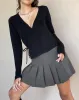 Zelda Knitted Wrap Cardigan in Black with Rosette sold by Motel Rocks