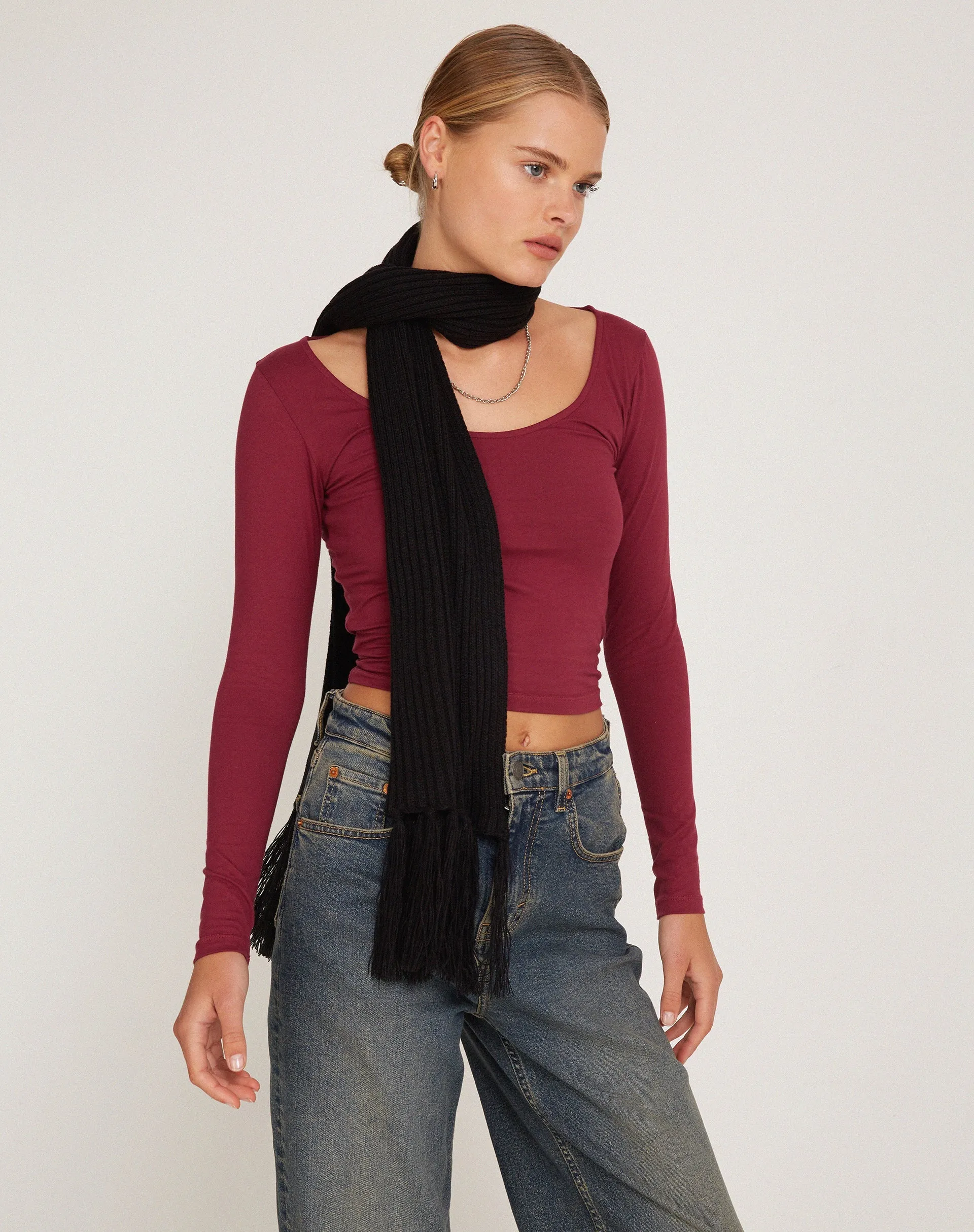 Bonlo Long Sleeve Top in Plum sold by Motel Rocks product image thumbnail 4