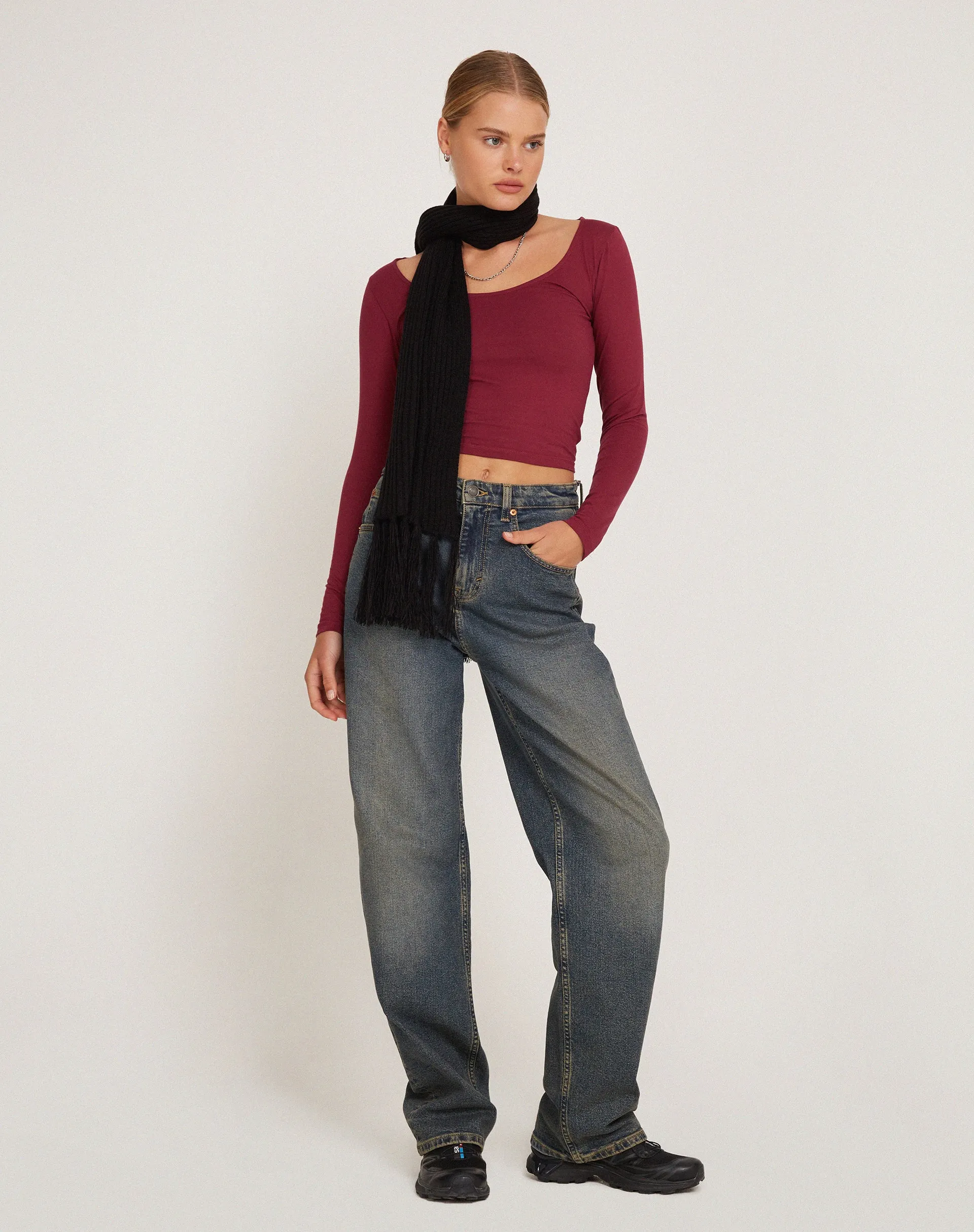 Bonlo Long Sleeve Top in Plum sold by Motel Rocks product image thumbnail 2