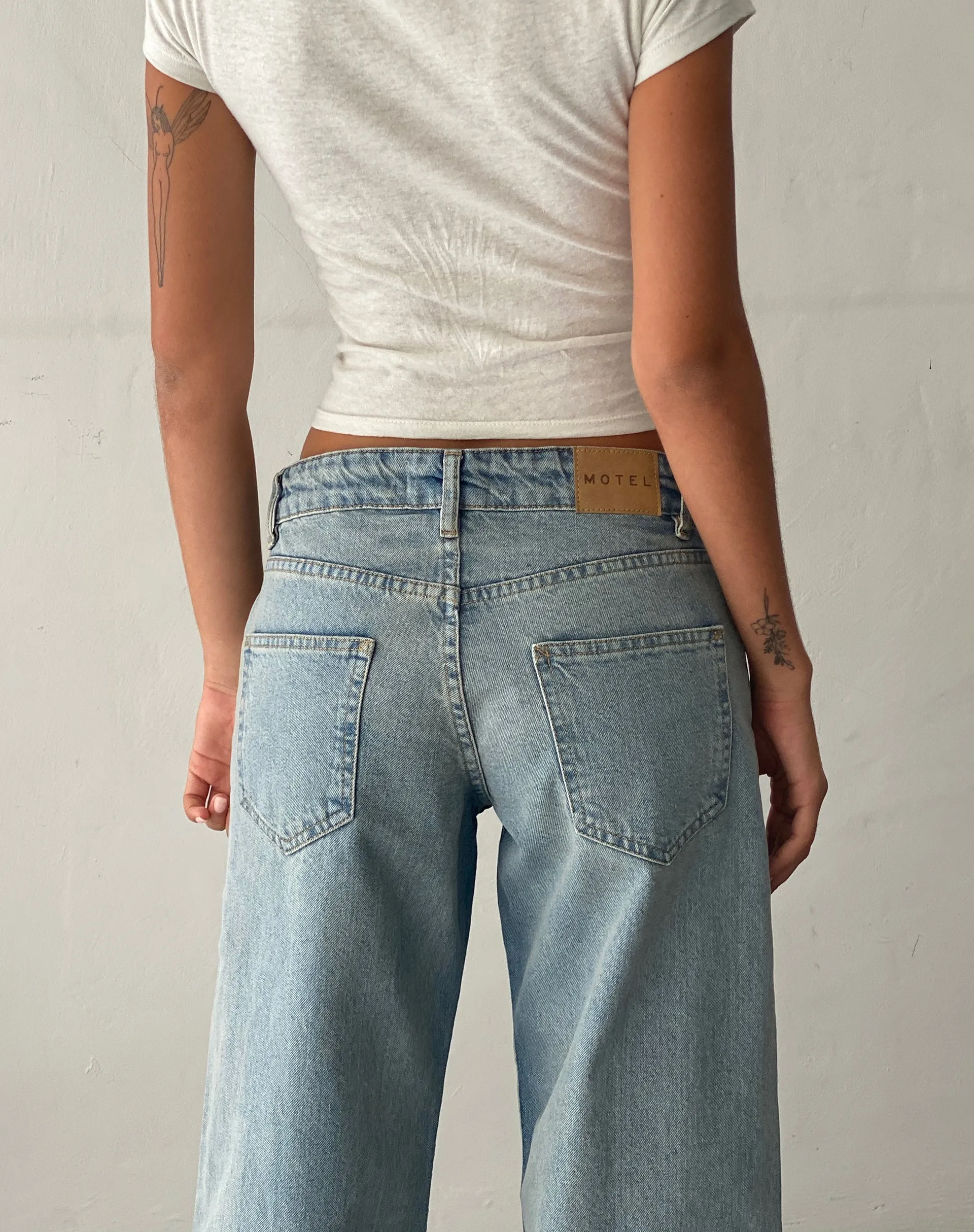 Low Rise Parallel Jeans in Vintage Bleach sold by Motel Rocks product image thumbnail 2