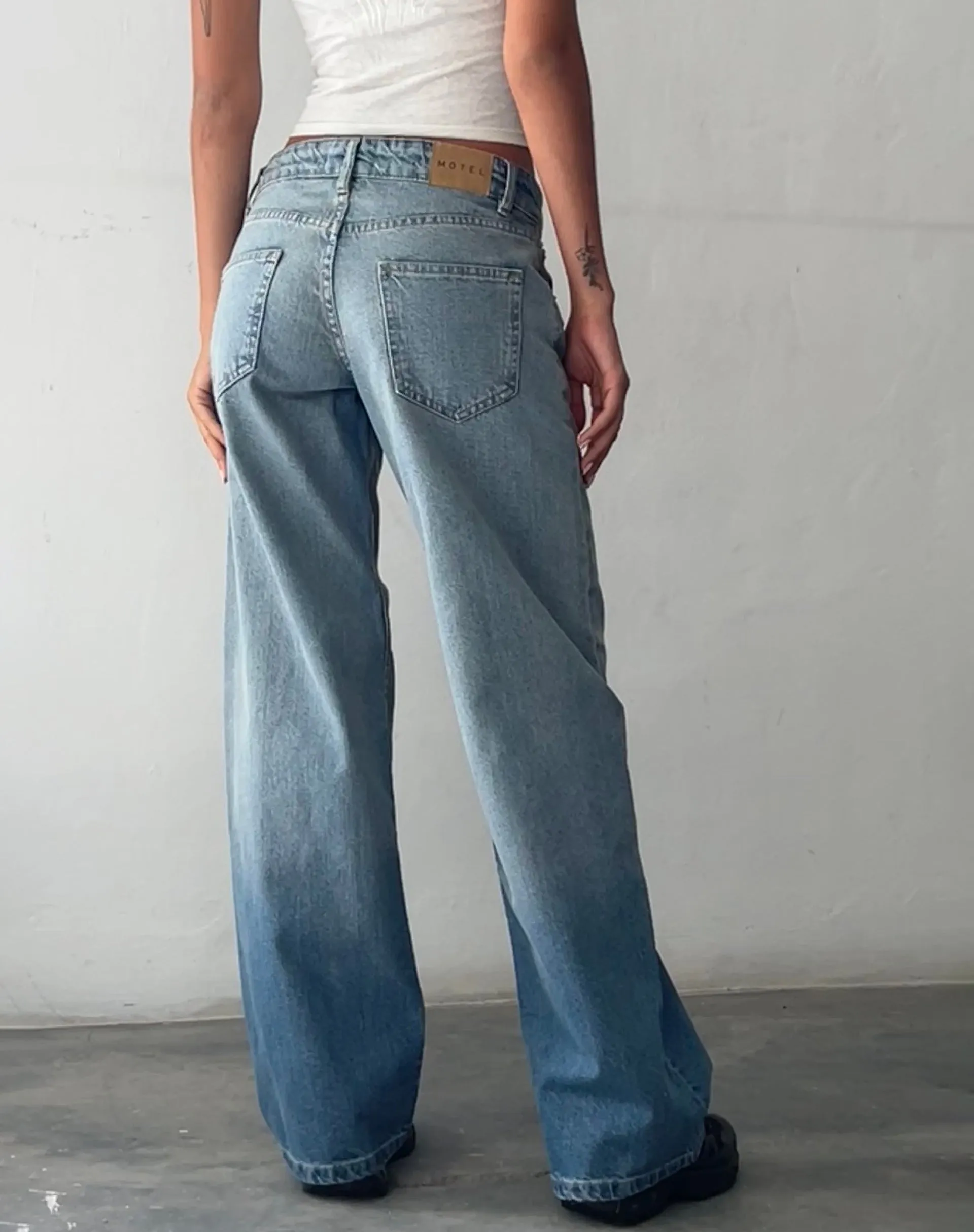 Low Rise Parallel Jeans in Vintage Bleach sold by Motel Rocks product image thumbnail 4