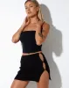 Piri Mini Skirt in Rib Knit Black sold by Motel Rocks