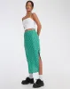 Kindra Midi Skirt in Paisley Fun Green sold by Motel Rocks
