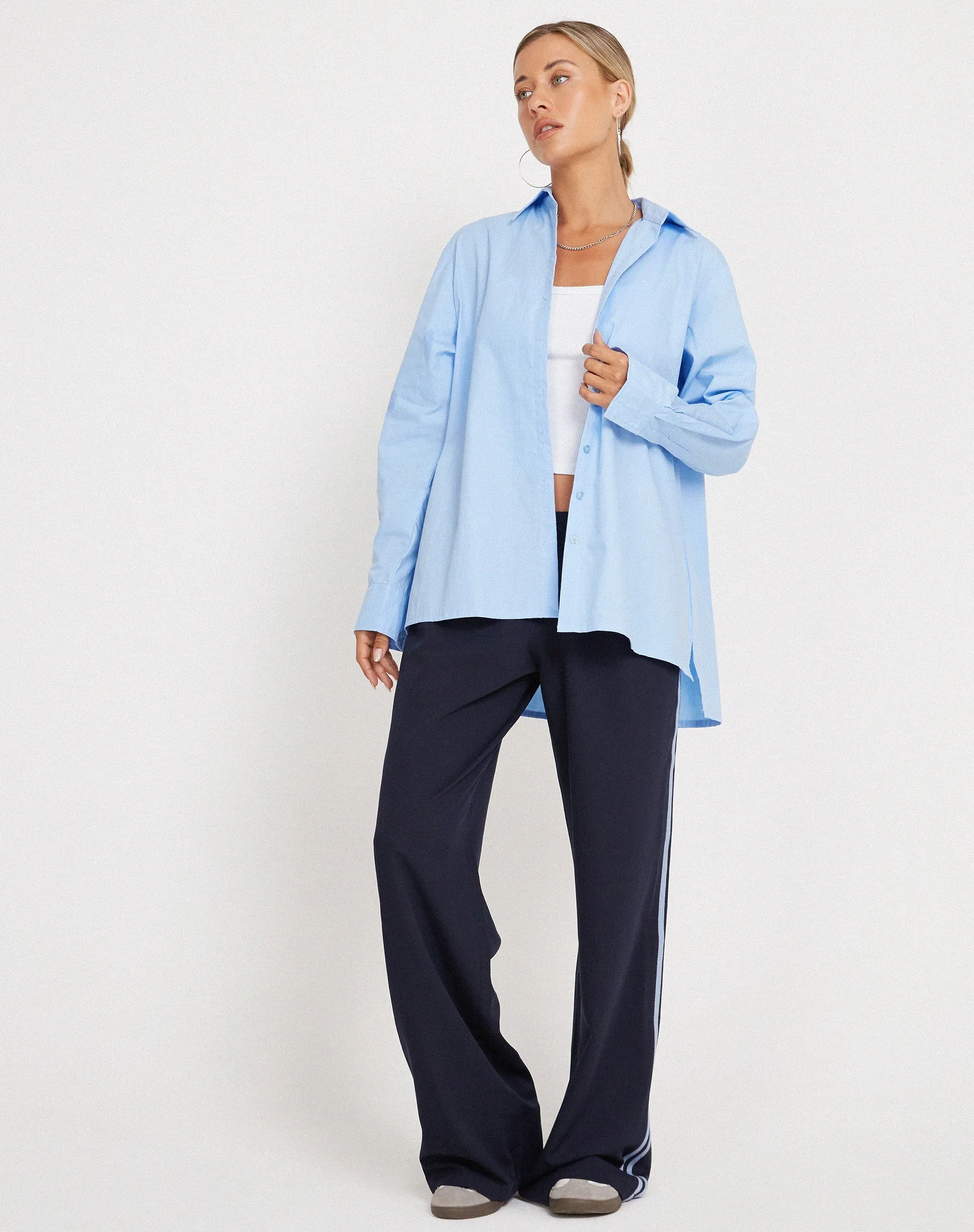 Mavis Button Up Shirt in Poplin Sky Blue sold by Motel Rocks product image thumbnail 3
