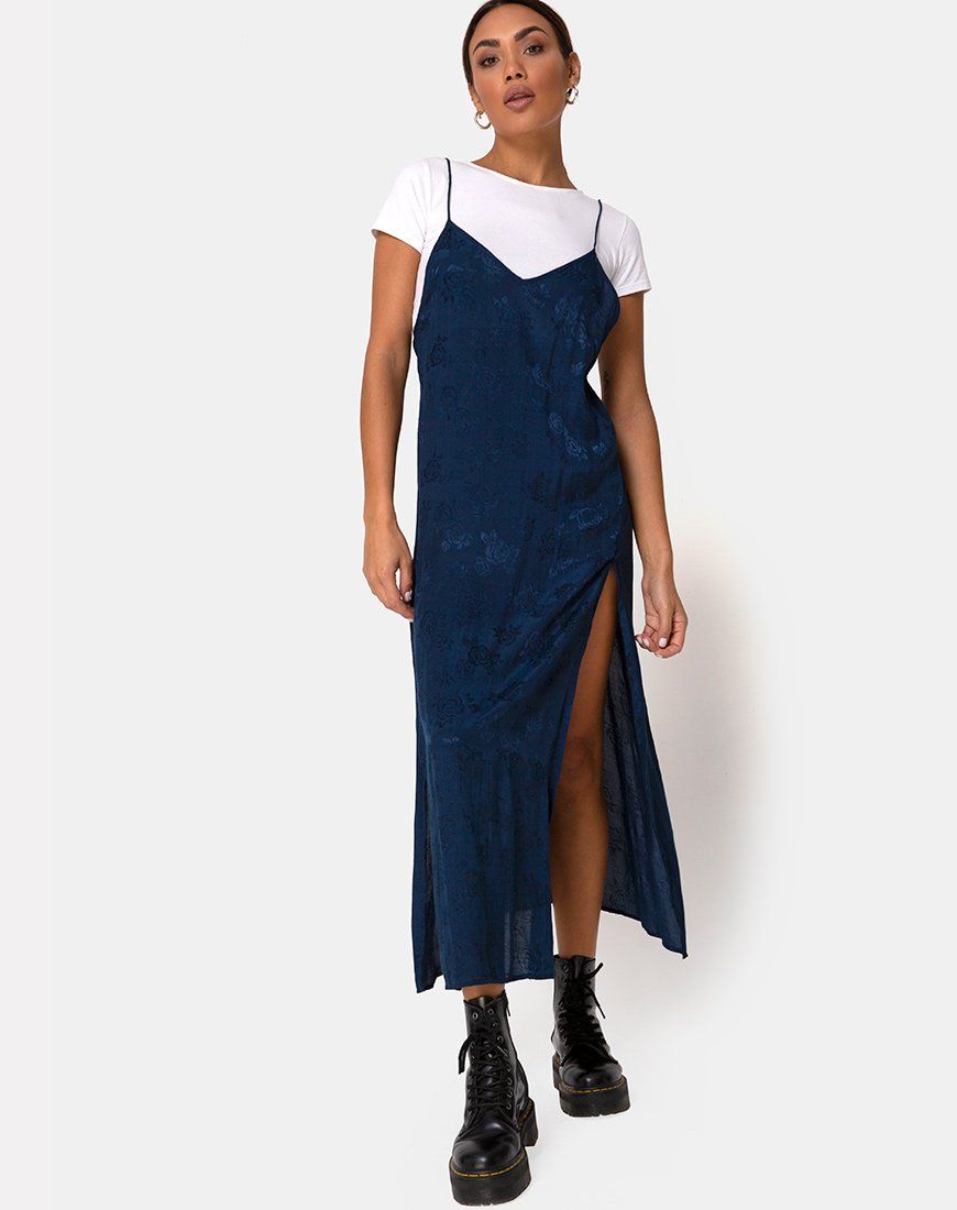 Hime Dress in Satin Blue Rose sold by Motel Rocks product image thumbnail 3