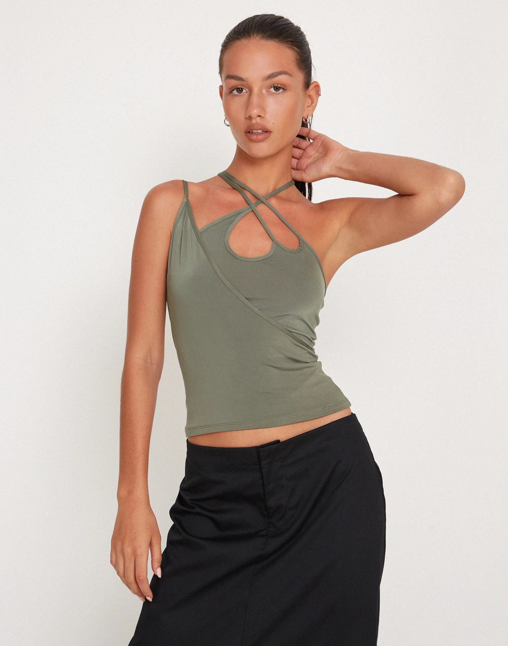 Giola Crop Top in Khaki sold by Motel Rocks product image thumbnail 4