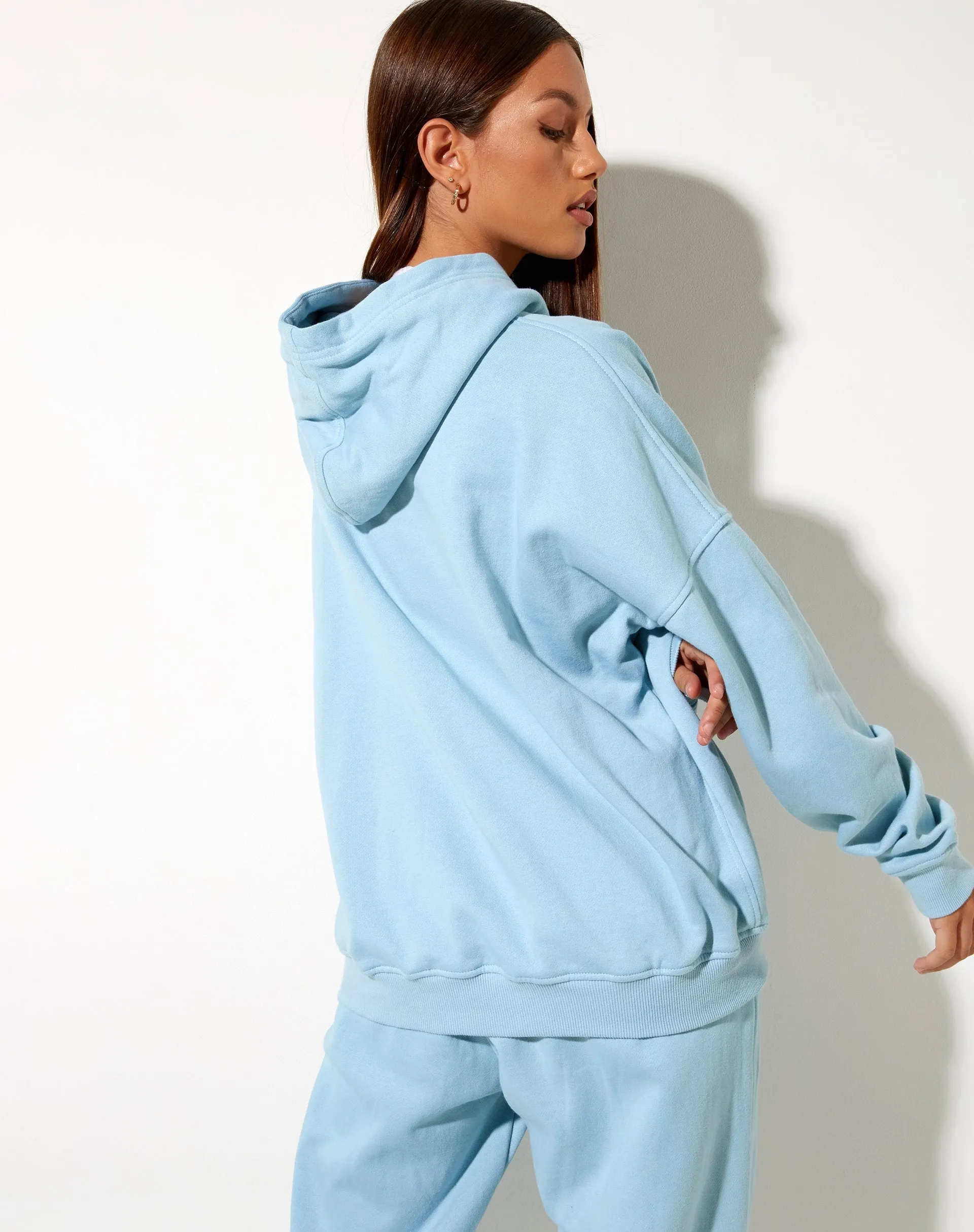 Oversize Hoodie in Nantucket Blue Motel Beach Club sold by Motel Rocks product image thumbnail 2
