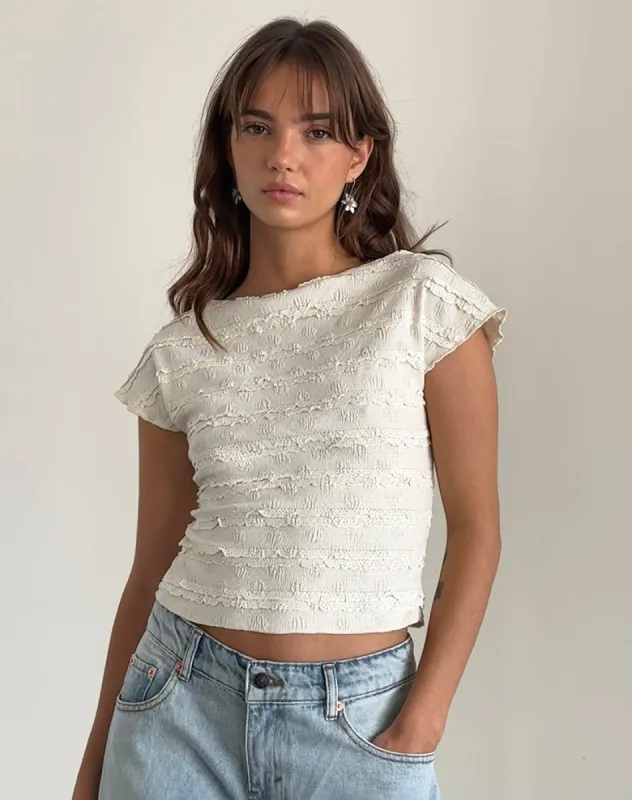 Nova Top in Crinkle Ivory sold by Motel Rocks
