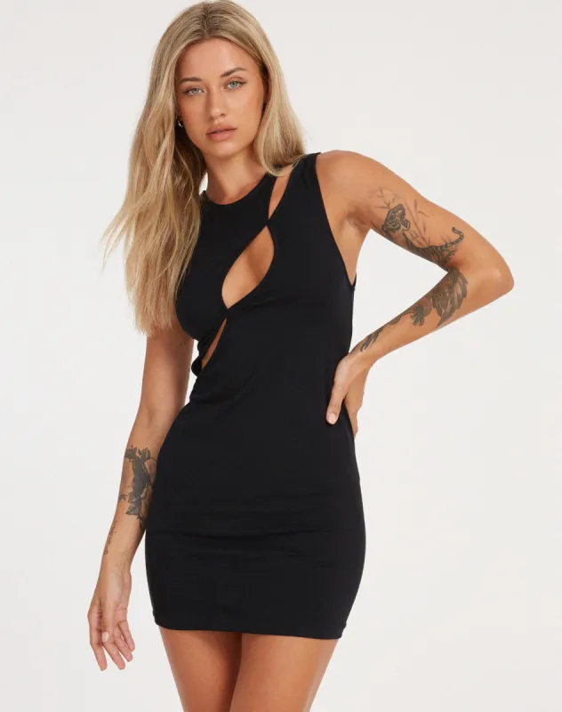 Inka Mini Dress in Black sold by Motel Rocks